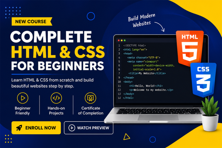 Complete HTML & CSS for Beginers